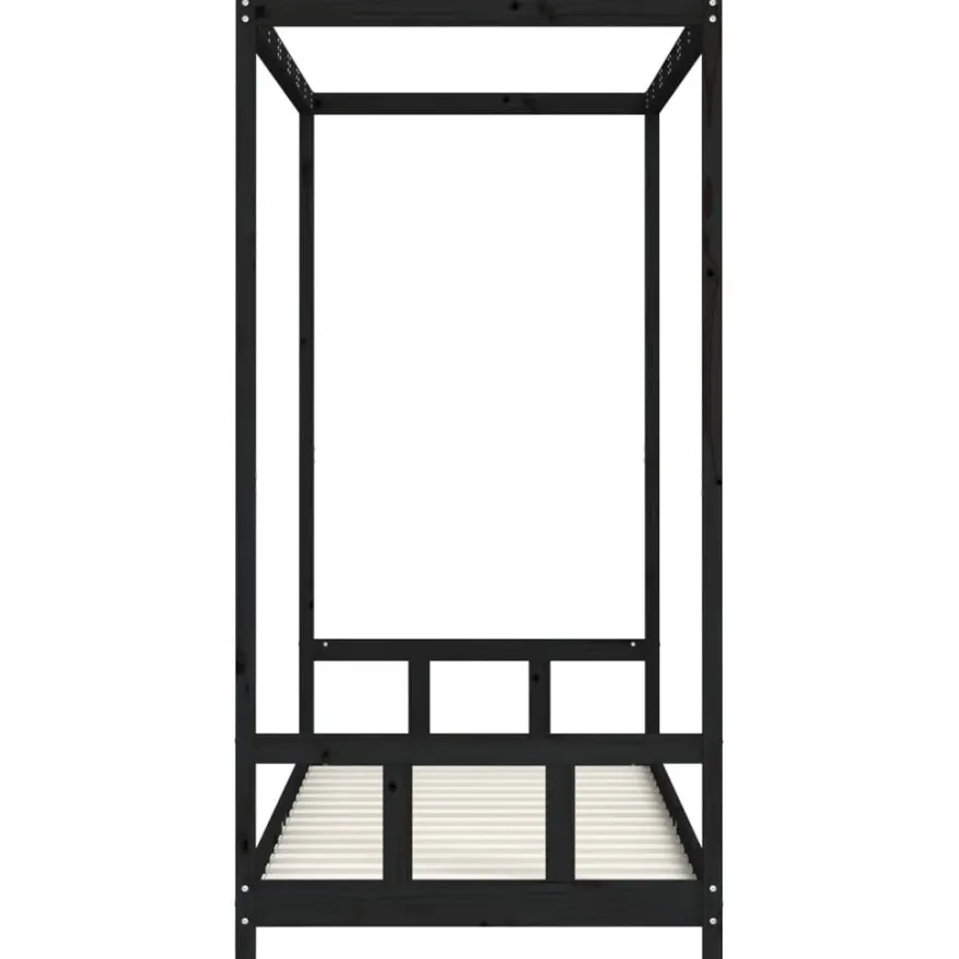 Lasten katossänky musta 90x200 cm, mänty