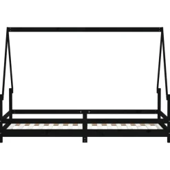 Lasten sängynrunko Talo 80x200 cm, mäntyä, musta