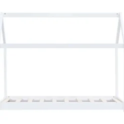 Lasten sängynrunko valkoinen täysi mänty 70x140 cm