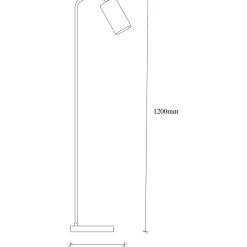 Lattiavalaisin Linento Lighting Emek, 120cm, musta/kulta