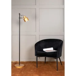 Lattiavalaisin Venture Home Vifta, 178cm, musta/messinki