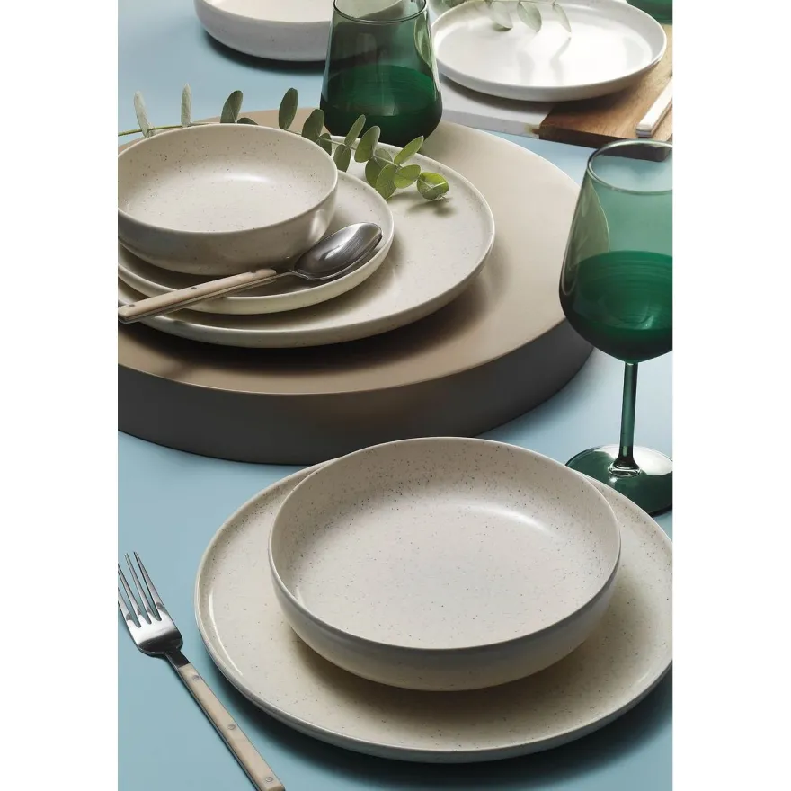 Lautassetti Linento Eleanor, 16 osaa, beige
