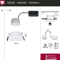 LED-alasvalo Paulmann Cole Ø88mm IP44 6W 470lm himmennettävä 2700K