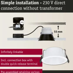 LED-alasvalo Paulmann Cole Ø88mm IP44 6W 470lm himmennettävä 2700K