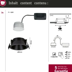 LED-alasvalo Paulmann Cole Ø88mm IP44 6W 470lm himmennettävä 2700K