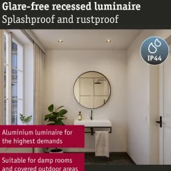 LED-alasvalo Paulmann Cole Ø88mm IP44 6W 470lm himmennettävä 2700K