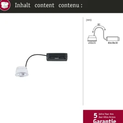 LED-alasvalo Paulmann Nova Coin Ø50mm 2.8W 505lm 4000K upotettava kirkas