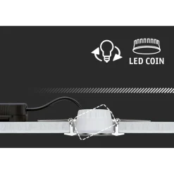 LED-alasvalo Paulmann Nova Coin Ø50mm 2.8W 505lm 4000K upotettava kirkas