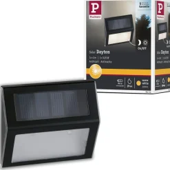 LED-aurinkokennovalaisin portaille Paulmann Dayton, IP44, 3000K, hämärätunnistin, antrasiitti