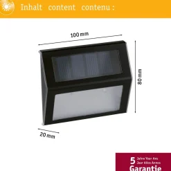 LED-aurinkokennovalaisin portaille Paulmann Dayton, IP44, 3000K, hämärätunnistin, antrasiitti