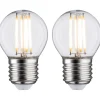 LED-filamenttilamppu Paulmann Drop, E27, 470lm, 5W, 2700K, kirkas, 2kpl