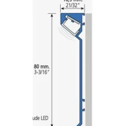 LED-jalkalistan ulkokulmapala Euroshrink E-320A, alumiini, 80mm, mattahopea