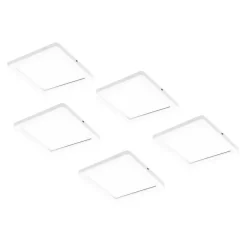 LED-kalustevalaisin Limente Flat 12 LUX, 5 kpl + virtalähde, valkoinen/musta