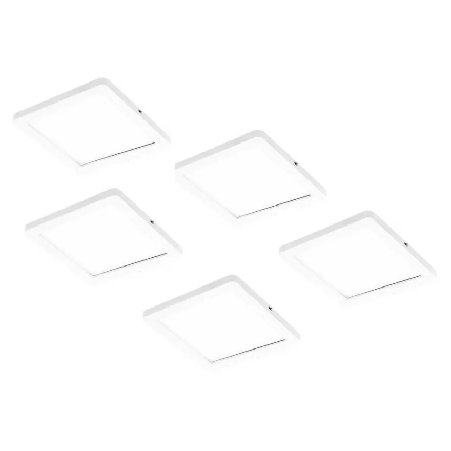LED-kalustevalaisin Limente Flat 12 LUX, 5 kpl + virtalähde, valkoinen/musta