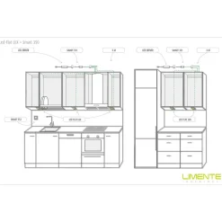LED-kalustevalaisin Limente Flat 12 LUX, 5 kpl + virtalähde, valkoinen/musta