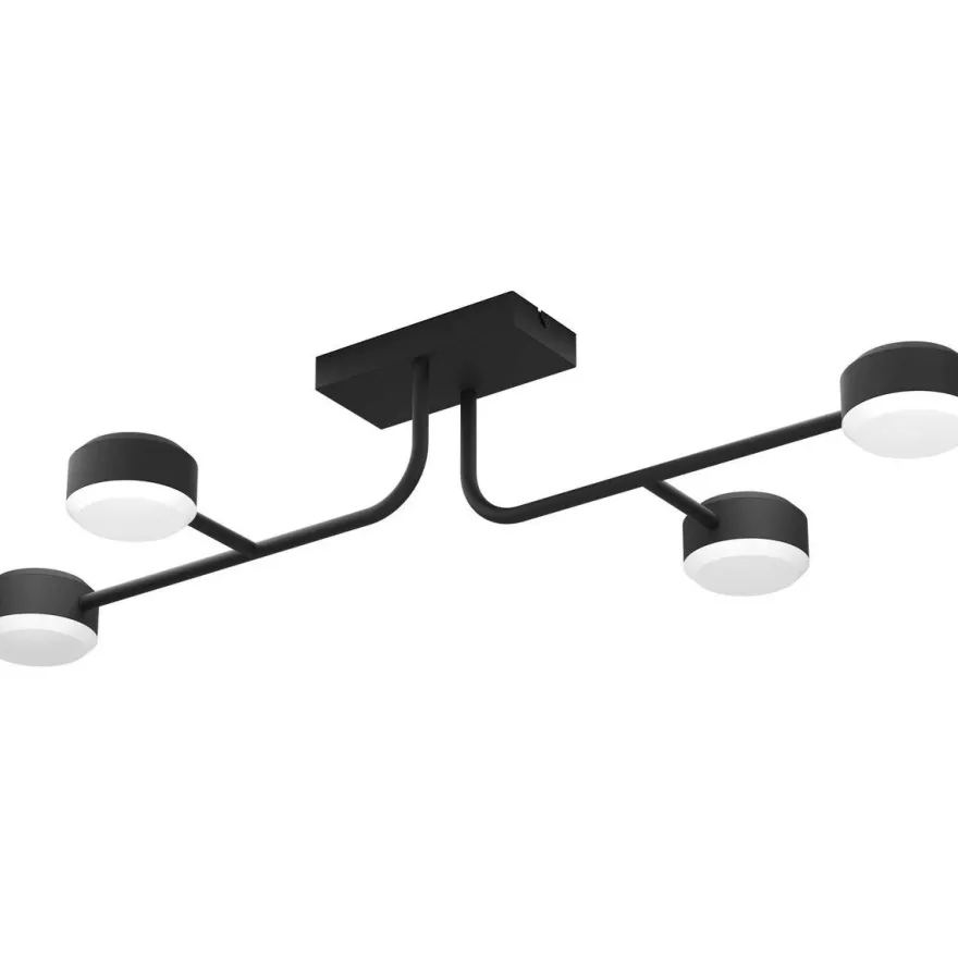 LED-Kattovalaisin Eglo Clavellina, 4-osainen, 89x46,5cm, musta/valkoinen