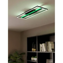 LED-Kattovalaisin Eglo connect.z Calagrano-z, 21W, 64x22x5cm, RGBW, musta/valkoinen