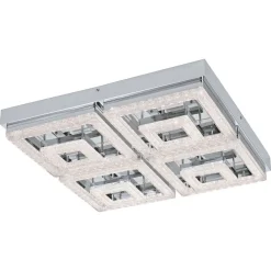 LED-Kattovalaisin Eglo Fradelo 520x520mm, kromi, kristalli 95661
