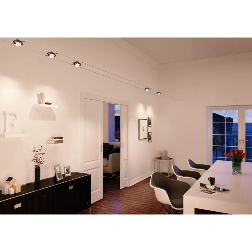 LED-kohdelamppu Paulmann 12V, GU5.3, 445lm, 6W, 3000K, himmennettävä, mattamusta