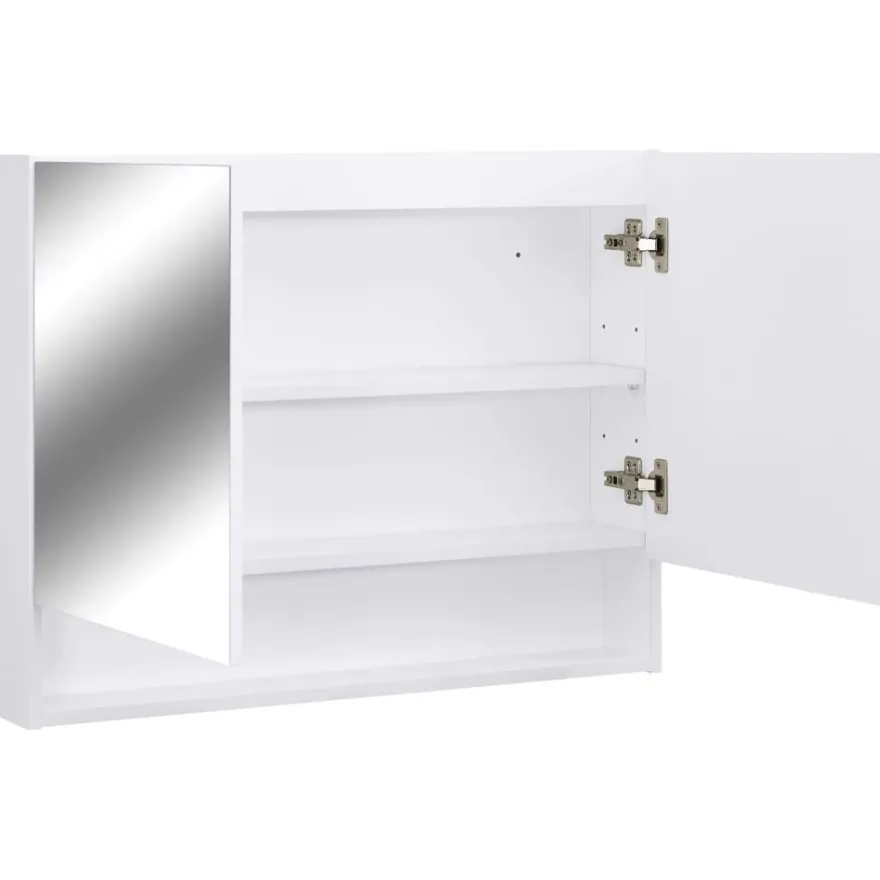 Led kylpyhuoneen peilikaappi valkoinen 80x15x60 cm mdf