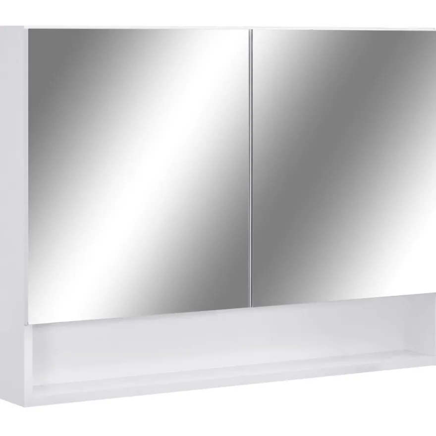 Led kylpyhuoneen peilikaappi valkoinen 80x15x60 cm mdf