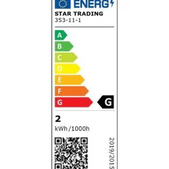 LED-lamppu Star Trading Soft Glow 353-11-1, Ø45x81mm, E14, kirkas, 1.5W, 2100K, 120lm