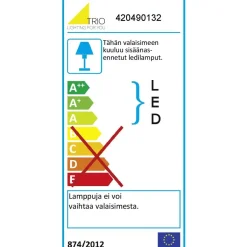 LED-lattiavalaisin Trio Filigran, 1620x180x520mm, mattamusta