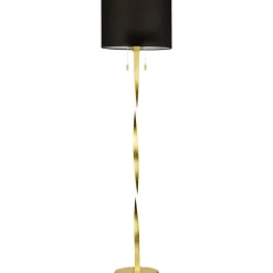 LED-lattiavalaisin Trio Nandor, ø400x1605mm, kulta/musta