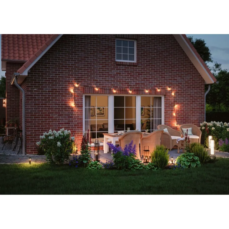 LED-lyhty Paulmann Plug & Shine Classic, 69.5cm, IP44, 1900K, antrasiitti