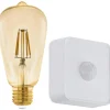 LED-Älylamppu aloituspakkaus Eglo connect.z ZigBee, filamentti, E27, ST64, 500lm, 4.9W, liiketunnistin