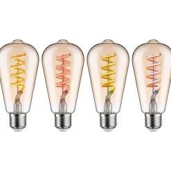 LED-älylamppu Paulmann Smart Home Zigbee 3.0, ST64, E27, 470lm, 6.3W, RGBW+, filamentti, himmennettävä, kulta