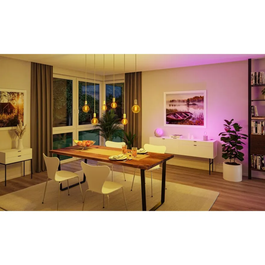 LED-älylamppu Paulmann Smart Home Zigbee 3.0, ST64, E27, 470lm, 6.3W, RGBW+, filamentti, himmennettävä, kulta