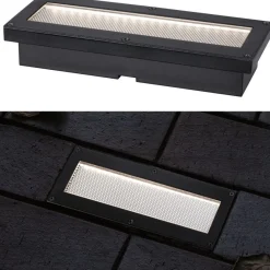 LED-maavalaisin aurinkokennolla Paulmann Domenic, 8x20cm, IP67, 3000K, musta