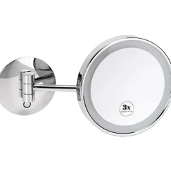 LED-meikkipeili Bemeta, Ø 200 mm, 3-kertainen suurennus, yksi nivel, kiiltävä kromi
