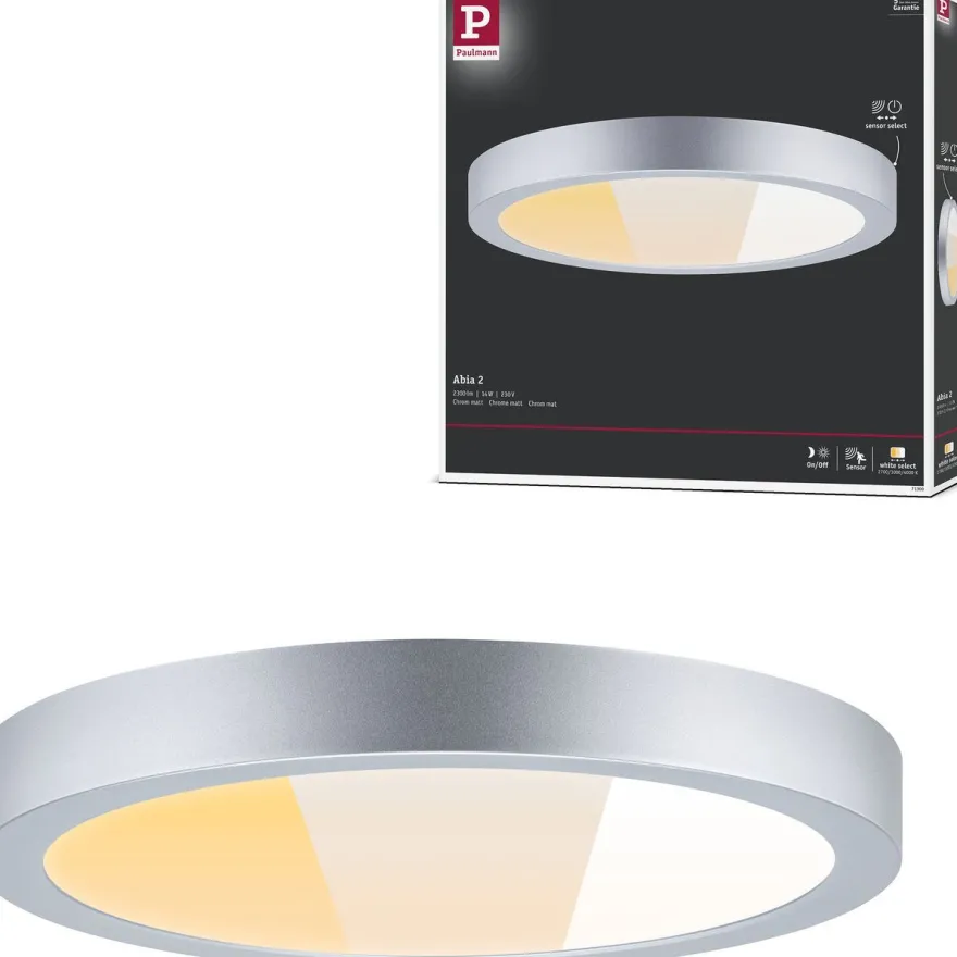 LED-paneeli Paulmann Abia 2 White Select hämäräohjatulla liiketunnistimella (HF) Ø300mm 14W 1000lm 2700-4000K