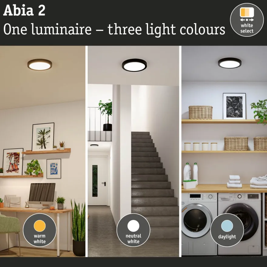 LED-paneeli Paulmann Abia 2 White Select hämäräohjatulla liiketunnistimella (HF) Ø300mm 14W 1000lm 2700-4000K