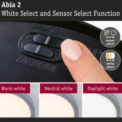 LED-paneeli Paulmann Abia 2 White Select hämäräohjatulla liiketunnistimella (HF) Ø300mm 14W 1000lm 2700-4000K