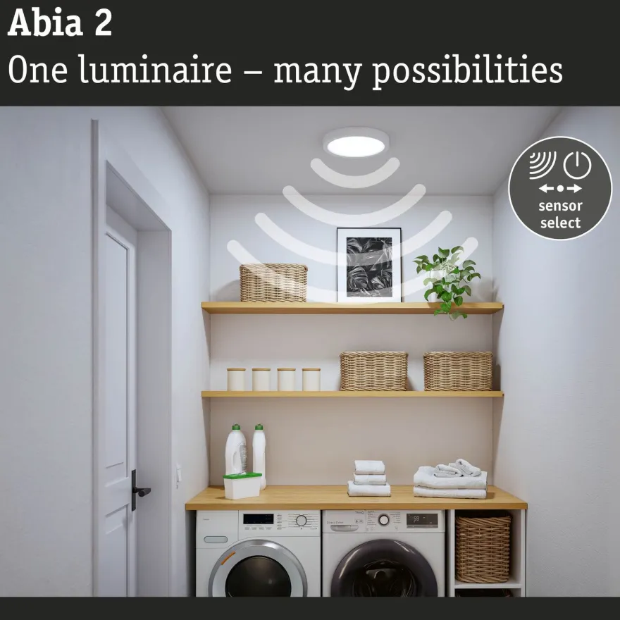LED-paneeli Paulmann Abia 2 White Select hämäräohjatulla liiketunnistimella (HF) Ø300mm 14W 1000lm 2700-4000K