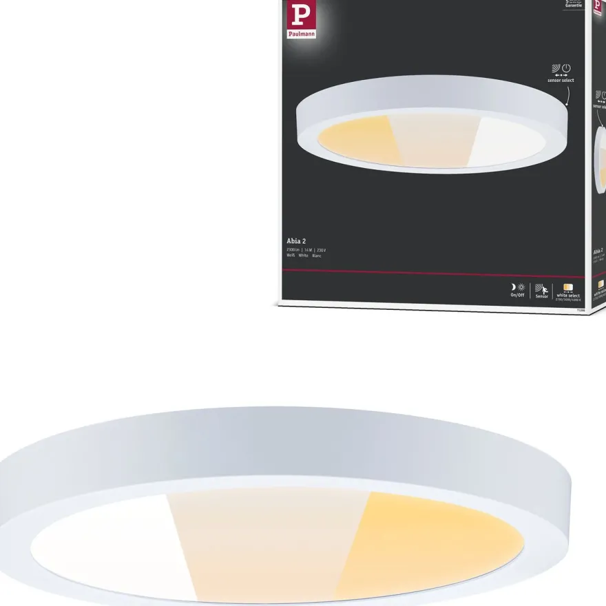 LED-paneeli Paulmann Abia 2 White Select hämäräohjatulla liiketunnistimella (HF) Ø300mm 14W 1000lm 2700-4000K