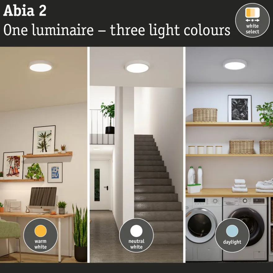 LED-paneeli Paulmann Abia 2 White Select hämäräohjatulla liiketunnistimella (HF) Ø300mm 14W 1000lm 2700-4000K
