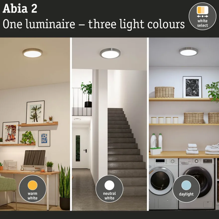 LED-paneeli Paulmann Abia 2 White Select hämäräohjatulla liiketunnistimella (HF) Ø300mm 14W 1000lm 2700-4000K