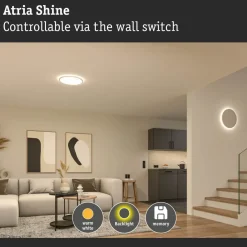 LED-paneeli Paulmann Atria Shine pyöreä 3000K valkoinen, eri kokoja
