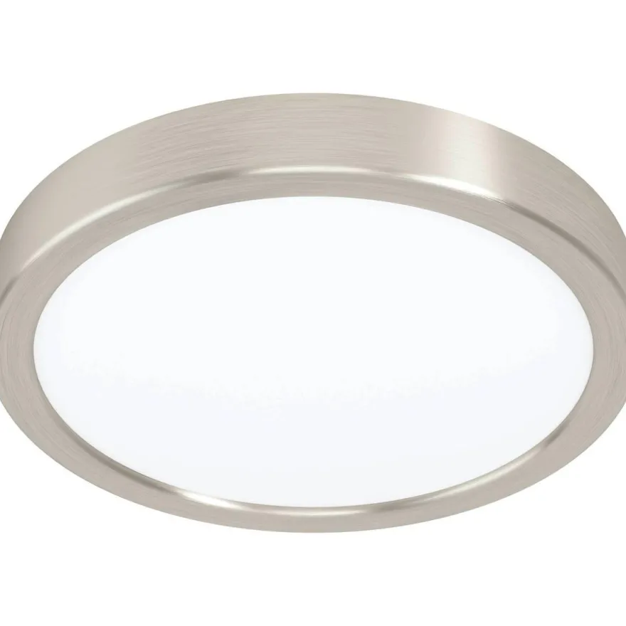 LED-Plafondi Eglo Fueva 5, 3000K, harjattu teräs, pyöreä, pinta-asennettava, vaihdettava LED, eri kokoja
