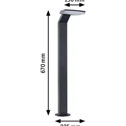 LED-pollarivalaisin liiketunnistimella Paulmann Zenera, 67cm, IP44, 2200-3000K, korroosionkestävä, antrasiitti