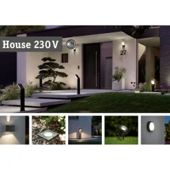 LED-pollarivalaisin Paulmann Plate, Smart Home Zigbee 3.0, IP44, 60cm, RGBW+, antrasiitti