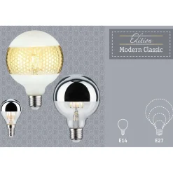 LED-pääpeililamppu Paulmann Modern Classic Edition Pear, E27, 580lm, 4.8W, 2700K, hopea