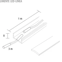 LED-profiili Limente LED-LINEA LUX, 3000K, eri kokoja ja värejä
