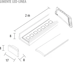 LED-profiili Limente LED-LINEA LUX, 3000K, eri kokoja ja värejä