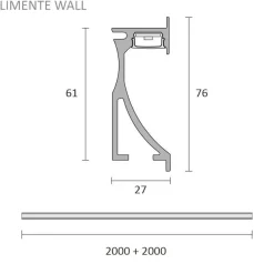 LED-profiili Limente LED-Wall 40 CCT, 2700-6000K, 4m, 29W, alumiini