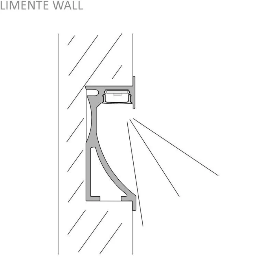LED-profiili Limente LED-Wall 20, 4000K, 2m, 29W, alumiini